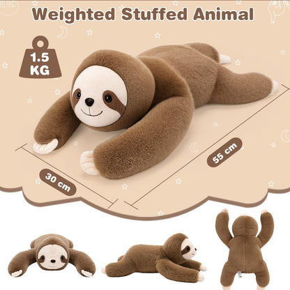 Joyreal Sloth Sensory Weighted Vibrating Pillow, Pressure Activated for Kids Adults, Plush Minky Soft Size: 11 by 21 inches Pillow Animal for Gift Birthday