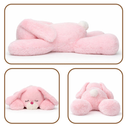 Mushymallow Weighted Easter Bunny Stuffed Animal Soft Weighted Rabbit Plushes Cute Pink Bunny Plush Toy Birthday Easter Gifts for Kids Boys Girls Adults (20" 4 lbs)