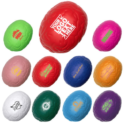 FLIXLEAP 100 Sets of Custom Stress Relief Foam Balls with Logo, Bulk Brain Shape Personalized Foam Balls, Anxiety Stress Relief Stress, Perfect for Office, Travel or Home