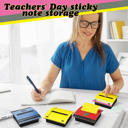 Eaasty 6 Pcs Teacher Appreciation Gifts Pencil Crayon Pop up Sticky Note Dispenser Composition Notebook Apple Sticky Note Holder Classroom School Decor Organizes Accessories for Teacher Office Desk