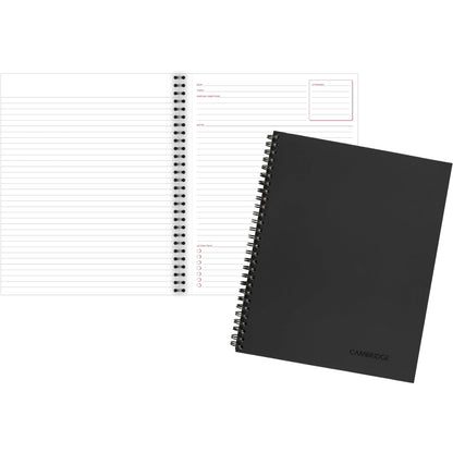 Cambridge Limited Business Notebook, Meeting Format, Legal Ruled Paper, 8-1/4" x 11", 80 Sheets, Flexible Soft Touch Cover, Wirebound, Gray (06132)