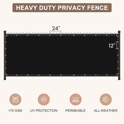 Patiobay 4X50FT Privacy Screen Fence, Heavy Duty Fencing Shade Cover, 170GSM 90% Blockage Mesh Shade Net for Wall Garden Yard Backyard (4 ft X 50 ft, Black)