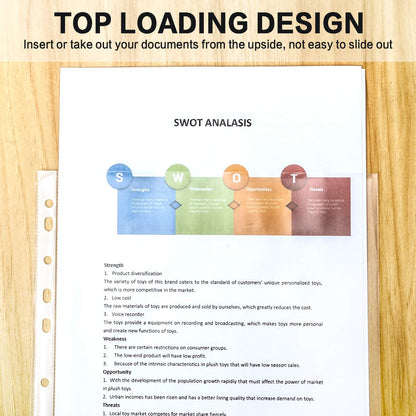 Sheet Protectors, PANDRI 500 Pack Clear Heavy Duty Plastic Page Protectors Sheet Reinforced 11-Hole Fit for 3 Ring Binder Fits Standard 8.5 x 11 Paper, 9.25 x 11.25 Top Loaded, Excluding Acid