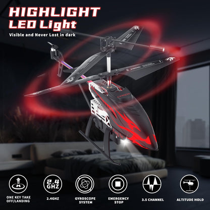 CYLION Remote Control Helicopter for Kids with 30-Minute Flight Time, LED Light Effects, Altitude Hold, One-Key Takeoff/Landing, for Boys and Girls Ages 6+, Perfect Christmas and Birthday Gifts