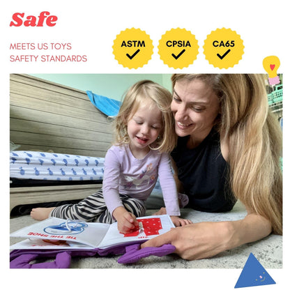 BAVY My Quiet Book - Toddler Travel Essential, Car Plane Activity Books, Montessori Busy Board Book, Airplane Toys for Toddlers 1-3, Gifts for 1 2 3 4 Year Old Girl, Birthday Gifts Toys Age 2-4