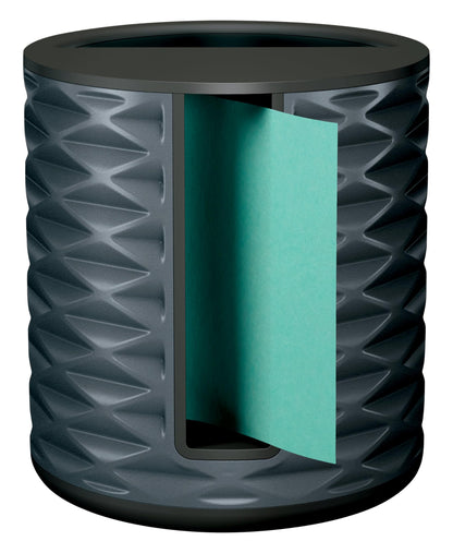 Post-it Note Dispenser, Vertical Design, Pop-Up Notes, Black with Grey Geometric Pattern, 1 Aqua Splash 3 in x 3 in Super Sticky Note Pad