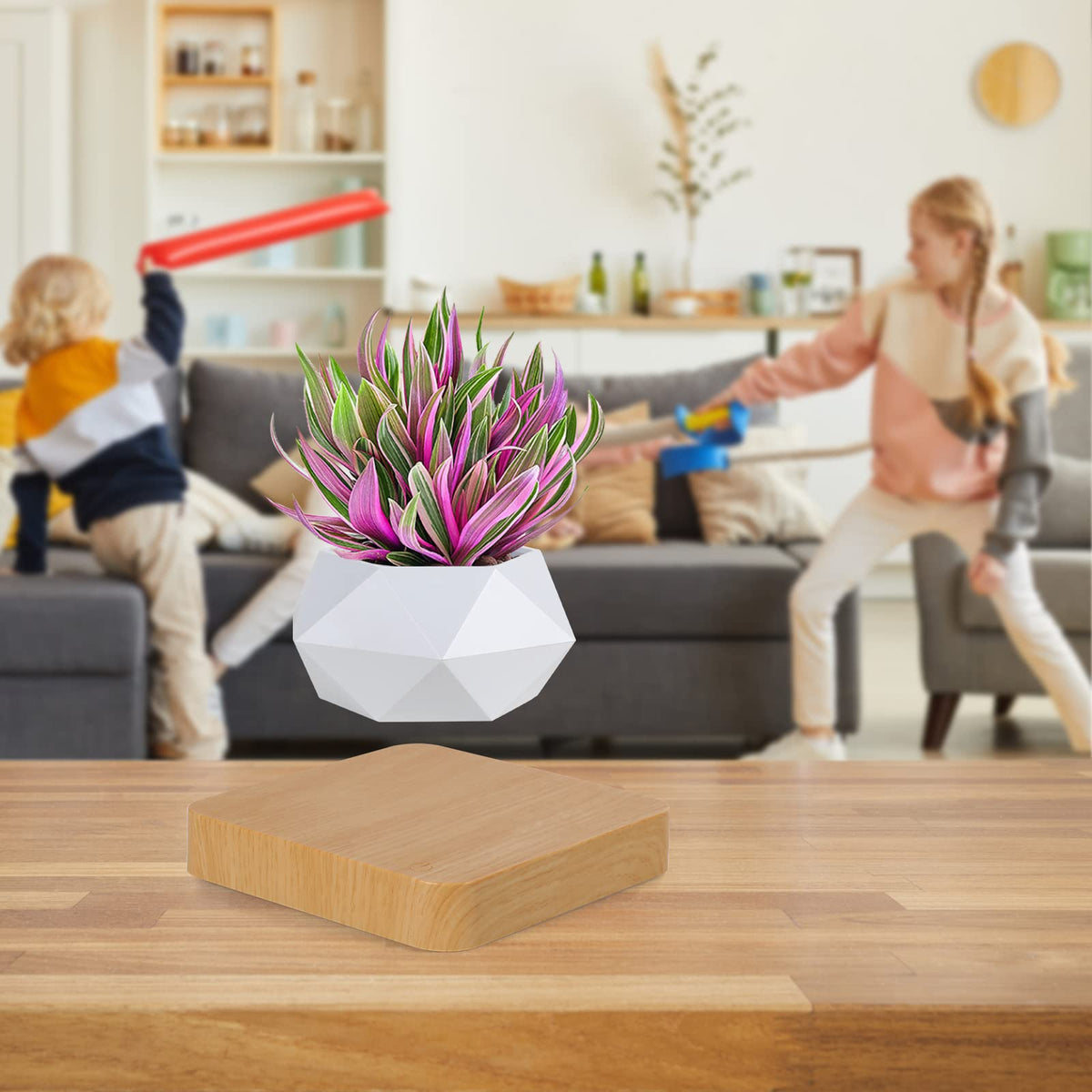 Babook Levitating Air Bonsai Pot, Cool Stuff,Rotation Flower Pot Planters, Potted Plant Home Desk Decor in Flower Pots & Planters from Home & Garden on (Light Color)