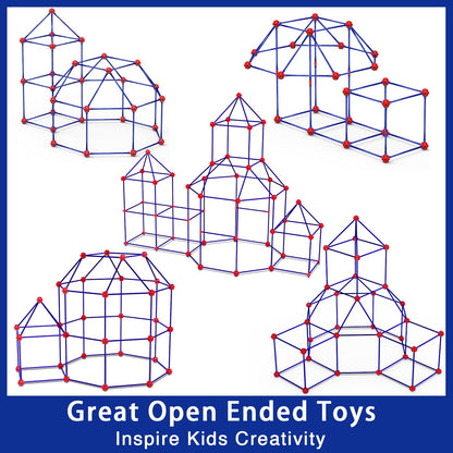V-Opitos 180 Pack Fort Building Kits for Kids Age 4, 5, 6, 7, 8+ Years Old, Creative STEM Building Toys for DIY Castles, Tunnels, Play Tent, Ideal Christmas, Birthday Gifts for Boys & Girls