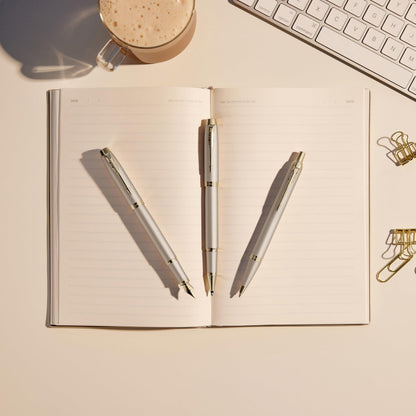 Parker IM Monochrome Ballpoint Pen Champagne Finish Medium Point Blue Ink Includes Gift Box