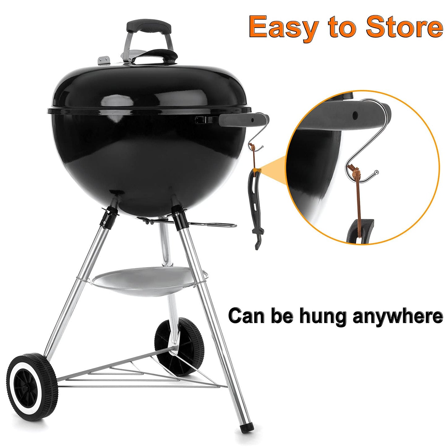 DELSbbq Cast Iron Barbecue Universal Grill Grid Lifter, 8 inch Long hot Surfaces handling Lifter Gripper for Most Charcoal Grills and Gas Grills