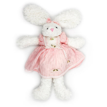 oits cute Floppy Bunny Stuffed Animals in Dress for Baby Girls Plush Toys 18 Inch (Pink Retro Dress)