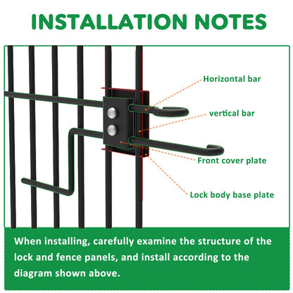 Garden Fence Animal Barrier with Gate, 32 in (H) x23.6ft (L) Decorative Garden Fence, 10 Panels No Dig, Rustproof Metal Temporary Fence, for Outdoor, Yard, Patio