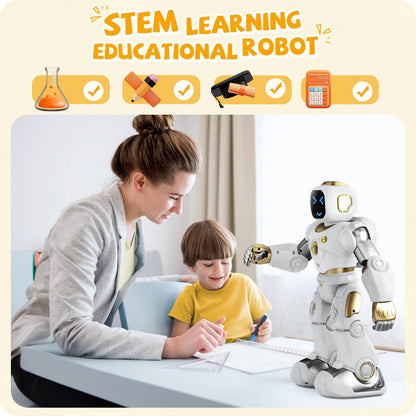 Ruko 1088 Smart Robot for Kids, Large Programmable Interactive STEM RC Robot, Voice Control and App Control, Gifts for Boys and Girls 4 5 6 7 8 9, Gold