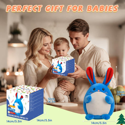 SAIMAND Baby Toys 6-12 Months, Crawling Bunny Baby Toy with 48 Songs & Record Repeat, Interactive Musical Plush Toy for Babies, Rechargeable Dancing Stuffed Animal, Sensory Toy for Toddlers 1-3