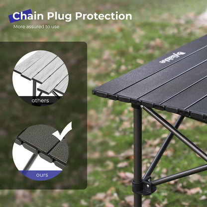 Byliable Camping Table Folding Portable Camp Aluminum Fold Up Lightweight Roll Up Table Adjustable Height with Carry Bag Indoor Outdoor for Camping, Picnic, Backyard, BBQ, Patio, Black