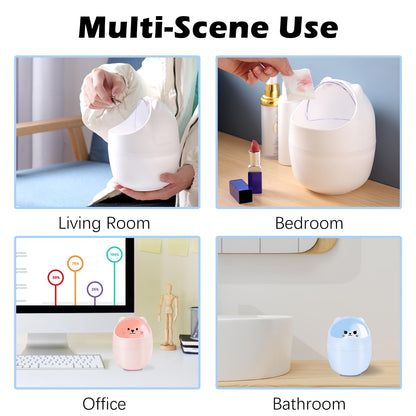 SHAIDOJIO 3 Pack Cute Mini Trash Can, Desktop Trash Can with Lid, Small Garbage Can with 180 Trash Bags, Tiny Countertop Wastebasket for Kids, Kawaii Waste Bin for Office Bedroom Bathrooms Desk Car