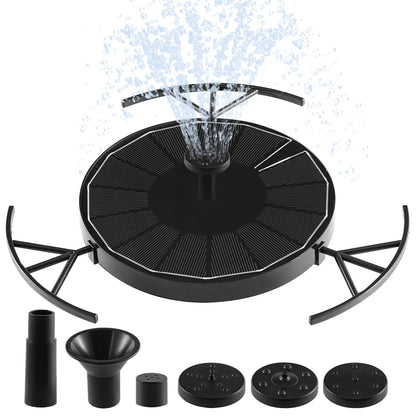 Pleneal 2W Solar Fountain Pump - Upgraded Solar Fountain for Bird Bath with 6 Nozzles, Outdoor solar Water Pump for Garden, Pond, Pool