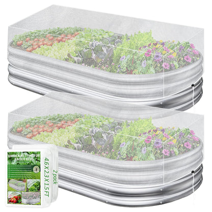 Sunwinx 2 Pack Garden Netting for Raised Beds, 4x2FT Raised Bed Cover for Garden Protection, Ultra Fine Mesh Bird Netting Pest Barrier Screen with Drawstring for Protecting Vegetables Fruits Flowers