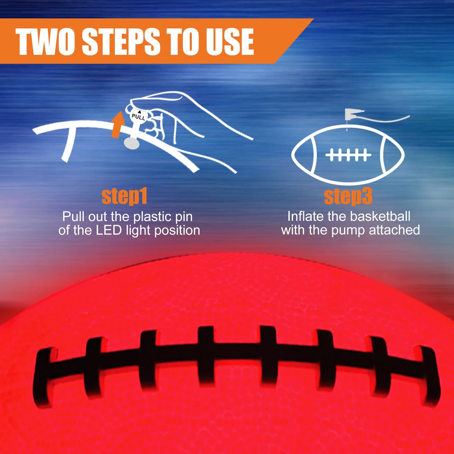 Amoupup Glow in The Dark Sports Gifts - Light Up LED Football with LED Lights and Batteries - Cool Stuff for Teen Boys and Girls