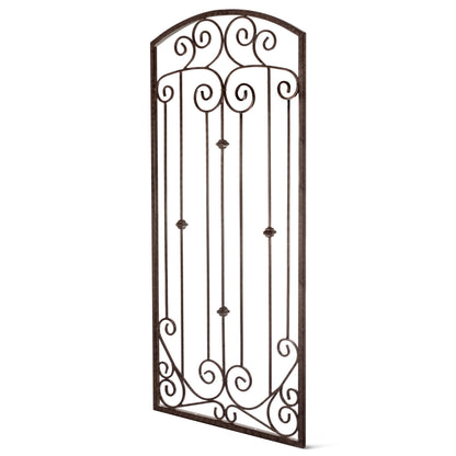 H Potter Large Metal Garden Trellis 32" W x 6 feet Tall — Heavy Duty Iron for Climbing Roses, Clematis, Ivy — Freestanding, Weather Resistant, Ground Spikes Included