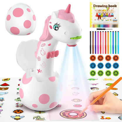 KETIEE Unicorn Drawing Projector Toys for Ages 5-7: Smart Art Sketcher Tracing and Drawing Projector for Kids with 96 Stencils, Spring for Girls Boys Ages 3+