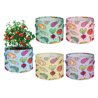 kopotma 10 Gallon Grow Bags, Colorful Printed Plant Grow Bags, Fabric Planters Garden Bgas Garden Pots, Double-Layer Fabric Design, Dirty-Proof