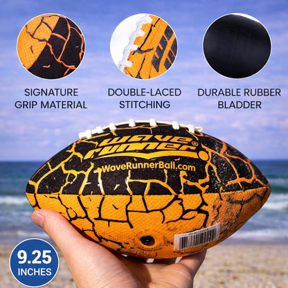 Wave Runner Grip It, Size 9.25in - Water Football, Beach Toys, Kids Outdoor Games for Summer | Pool Toys Football - Special Grip Pattern, Double Laced, Lightweight, All Weather Fun Water Toy