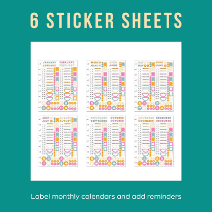 Happy Planner Undated Plans + Notes Monthly Planner Notebook Journal, 4-Month Planner, Homespun Theme, Classic Size, 95 Pages, 4 Dividers, 12 Planner Sticker Sheets, 7" x 9 3/4"