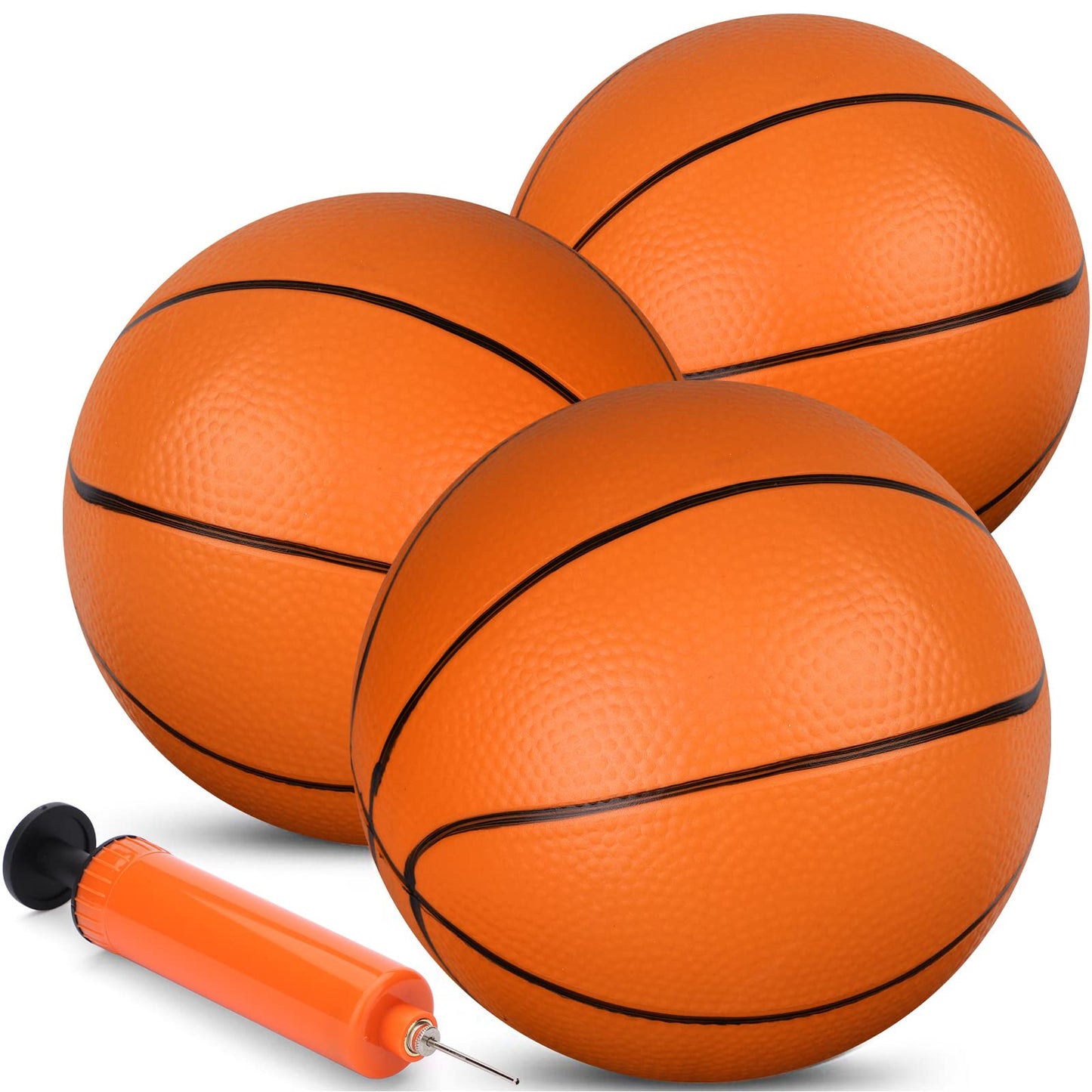Mini Toy Basketballs, Small 6 Inch Replacment Ball for Indoor Mini Basketball Hoop, 6" Small Replacement Basketball, Toddler Balls, Beach Sand Toy Rubber Ball for Inflatable Pool Hoop Kids Adult