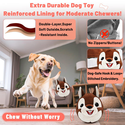 VYsTN Interactive Dog Toys - Auto Bounce, Move & Vibrate with Sound, Talking Squirrel Puppy Toy for Small Medium Large Dogs, Rechargeable Durable Toy for Anxiety Relief, Boredom & Indoor Play
