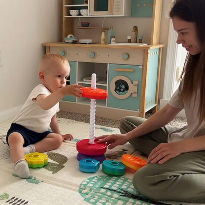 PracticeJQDEN Montessori Toys for 1+ Year Old, Educational Stacking Spinning Baby Toys, Learning Toys Sensory Toys for Toddlers 1-3, Christmas Birthday Easter Gift for Babies 12-18 Months