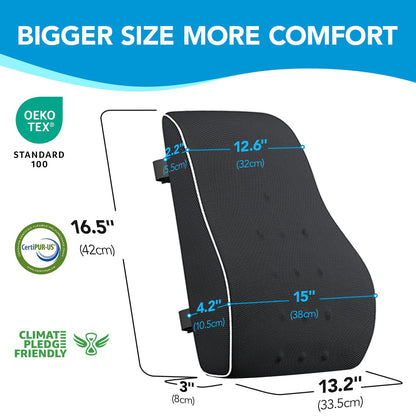 Lumbar Support Pillow for Office Chair, Office Home Essentials,Gifts for Mom,Dad, Back Support Pillow for Car, Chair Cushions,Back Pain Relief Improve Posture,Mesh Cover Double Adjustable Straps