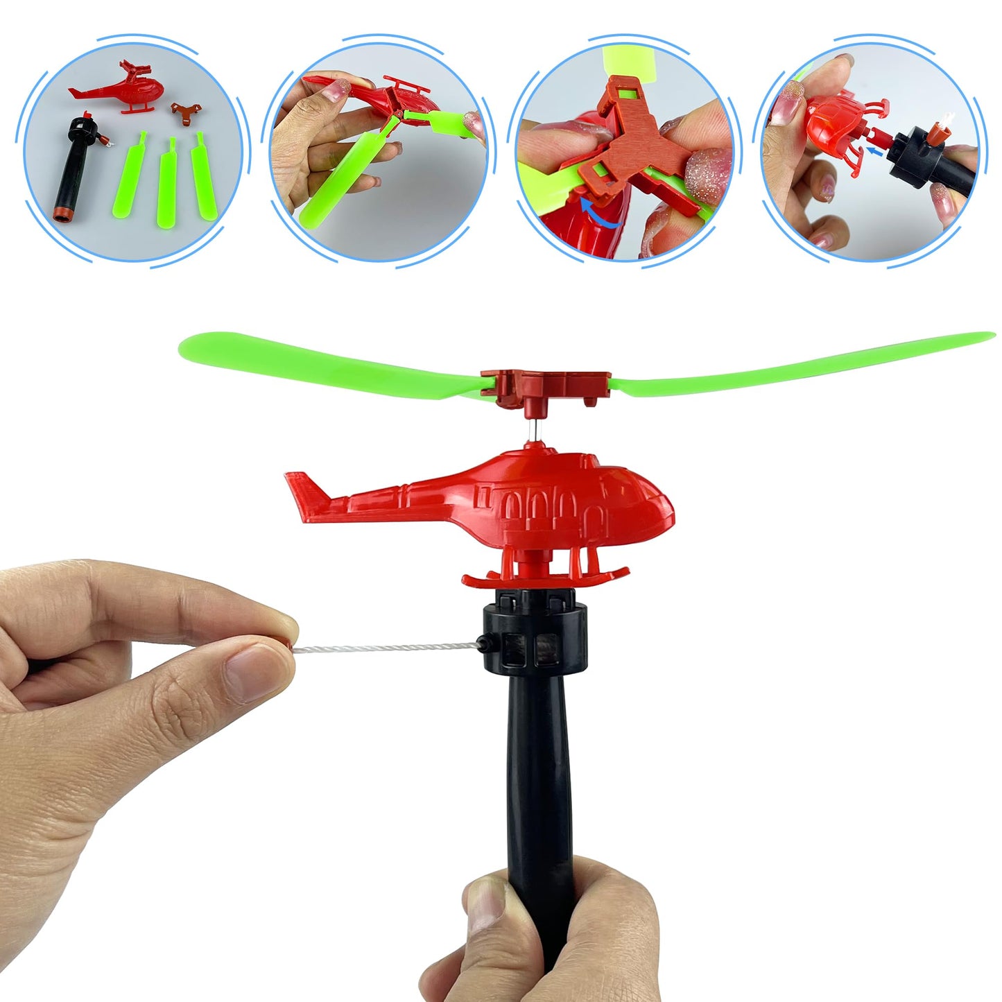 XIPEGPA 20PCS Colorful Helicopter Airplane Flying Helicopter with Airplane Launcher for Party Favors Birthdays Christmas Easter Classroom Rewards and Birthday Party Gifts
