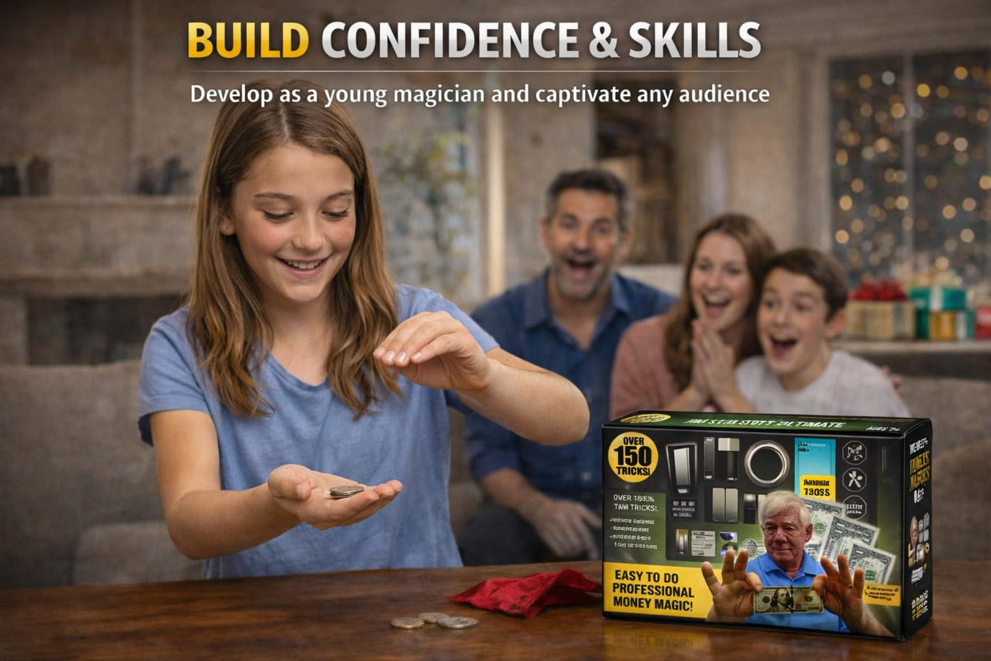 Jim Stott’s Ultimate Money Magic Kit – 150+ Easy Magic Tricks for Kids, Teens & Adults – Learn Coin Vanishes, Money Tricks & Illusions – Beginner Friendly Magic Set with Video Tutorials