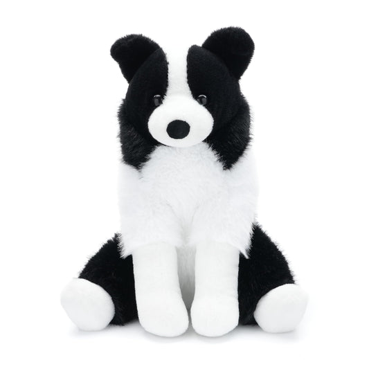 WEIGEDU Border Collie Stuffed Animal Plush Dog Toy, 12 Inch, Soft Realistic Black and White Puppy, Cuddly Farm Animal Plushie for Kids, Girls, Boys, Birthday