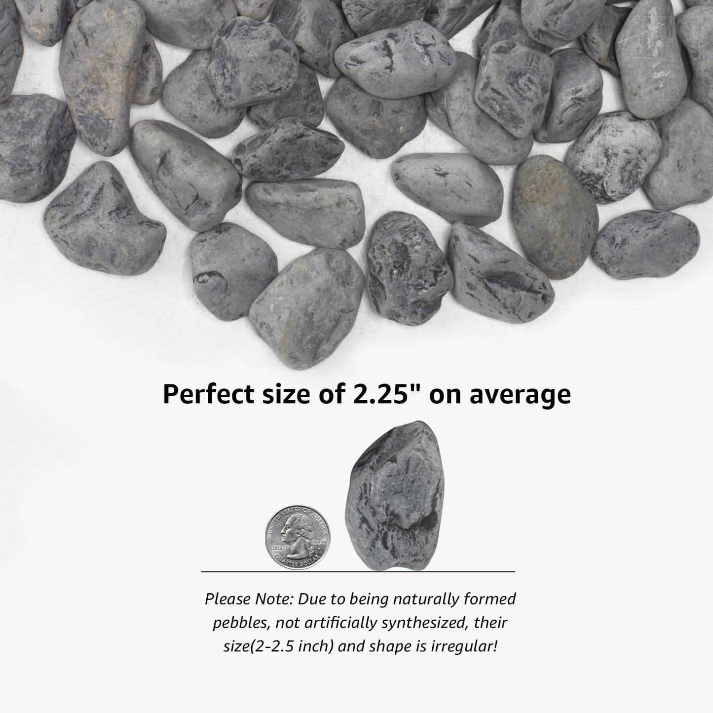 LOIOOJ Black Natural Gravel, 2-2.5 Inch Decorative Stones for Plants, Garden, and Landscaping – 20LB, Ideal for Walkways, Vases, Crafting, Home Decor, and Outdoor Landscaping