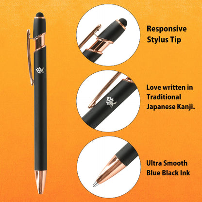 ZENTO Signature Model Silver Ballpoint Pen 0.38mm Ink Color Black UBZH38.26 With Original Stylus Ballpoint Touch Pen