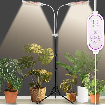 Secefeao 210 LED Grow Lights for Indoor Plants Full Spectrum, LED Plant Light with Stand, Adjustable Height, Plant Grow Lights with Auto 4/8/12/H Timer for Indoor Tall Plants.