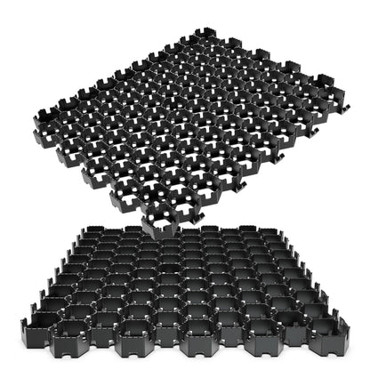 Vodaland Permeable HexPave System - Grass & Gravel Pavers - 100% Recycled PPE Plastic, Handles 27,000 lbs, 1" Depth, 65 s.f / 22 Units