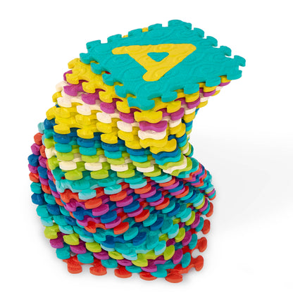 B. toys – Alphabet & Numbers Floor Mat – 35 Interlocking Foam Tiles – Thick ABC Tiles for Newborns, Toddlers, Kids – Pop – Out Letters + Numbers – 0+ Months – Beautifloor