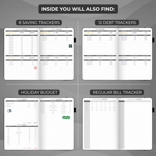 Clever Fox Budget Planner - Expense Tracker Notebook. Monthly Budgeting Organizer, Finance Logbook & Accounts Book, Bill Tracker, A5 (Black)