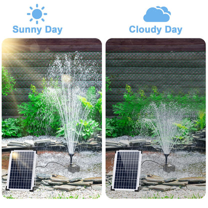 Solar Fountain Pump 12W Solar Water Fountain With 3 Spray Nozzle Solar Powered Water Pump 132 GPH Solar Pond Pump for Outdoor Garden Water Features