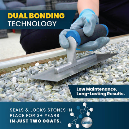 Easihold Rock Glue for Landscaping 1 Gallon – Gravel Binder for Pea Gravel, Stones, Pebbles – Mulch Glue, Clear Gravel Stabilizer for Patios, Walkways, Driveways, Garden Borders, Non-Toxic