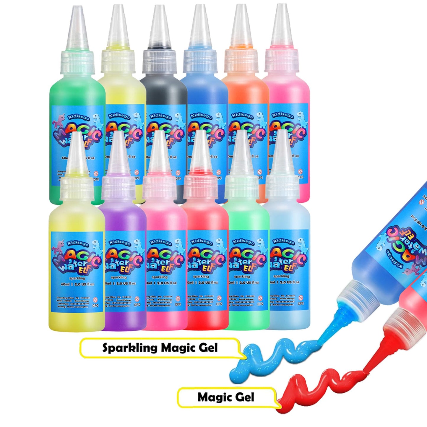 Kidisego Aqua Fairy Water Gel Kit for Kids, Magic Water Elf Toy Kit with 12 Colors 18 Molds 6 Pack of Magic Powder, Crate Your Own Magic Elf Kit Water Pets Craft Kits for Kids