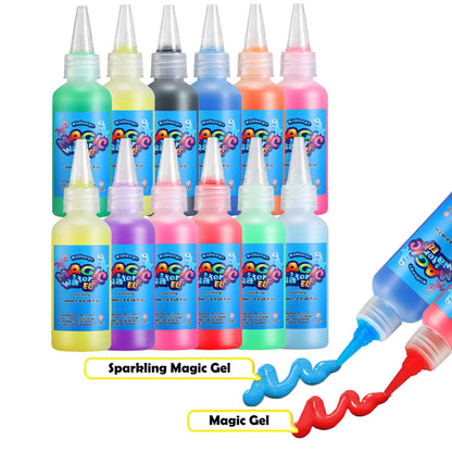 Kidisego Aqua Fairy Water Gel Kit for Kids, Magic Water Elf Toy Kit with 12 Colors 18 Molds 6 Pack of Magic Powder, Crate Your Own Magic Elf Kit Water Pets Craft Kits for Kids