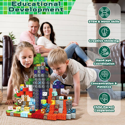 Annexfun Magnetic Blocks - 400PCS Magnetic Building Blocks Toys Forest Portal, Magnetic Tiles Kids Build Cubes 2026 Upgraded STEM Game Toys, Christmas Birthday Gifts for Boys & Girls Ages 3+