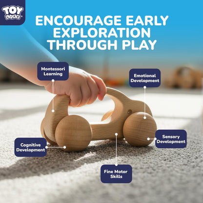 TOY Life Wooden Toys Cars, Montessori Baby Toys 6-12 Months, Wooden Baby Toys Rattle Cars for Toddlers 1-3, Baby Boy Nursery Decor, Montessori Toys for 1 Year Old Boy (6 PCS Rattle Set)
