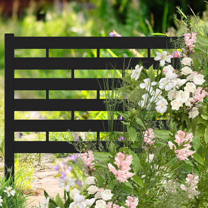 Garden Fence Animal Barrier 12 Pack No Dig Plastic Fence Panels Privacy Fence Screen Air Conditioner Fence Dog Fencing Outdoor for Yard Patio Garden Beds Black