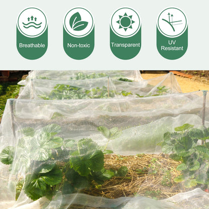 Garden Netting Pest Barrier 10 x 50FT Garden Mesh Netting Insect Netting Garden Neting for Raised Beds Garden Insect Barrier Plant Mesh Cover for Vegetable Flowers Fruits Plants Greenhouse