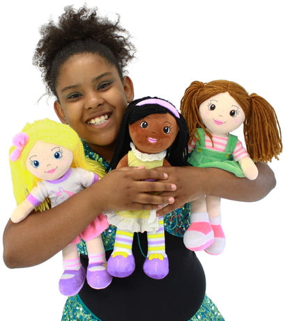 Playtime by Eimmie 14" Soft Baby Doll for Girls (Kaylie) - Plush Rag Doll for Toddlers & Infants, Washable Stuffed Toy with Sensory Fabric Body - Great for Baby Showers, Birthdays & Special Occasions